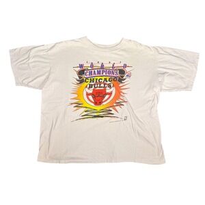 Vintage 1991 Chicago Bulls World Champions T-Shirt Magic Johnson Ts White XXL